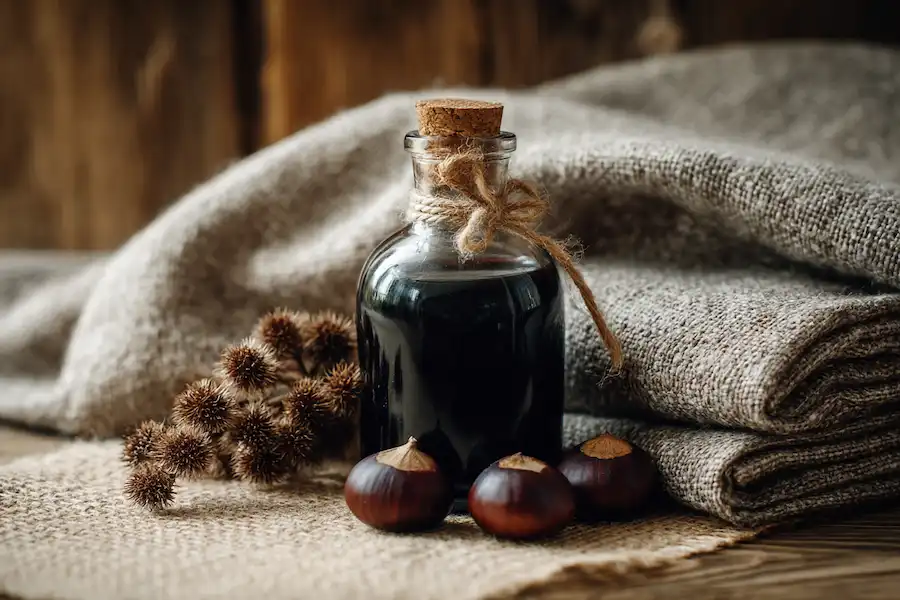 Huile de marronnier d'Inde pour massage des jambes
