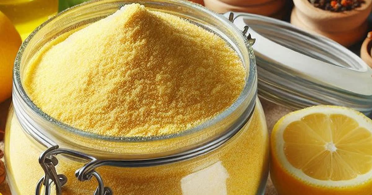Poudre de citron maison dans un bocal