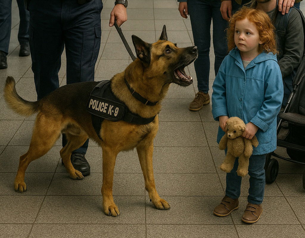 Malinois belge en alerte à l'aéroport