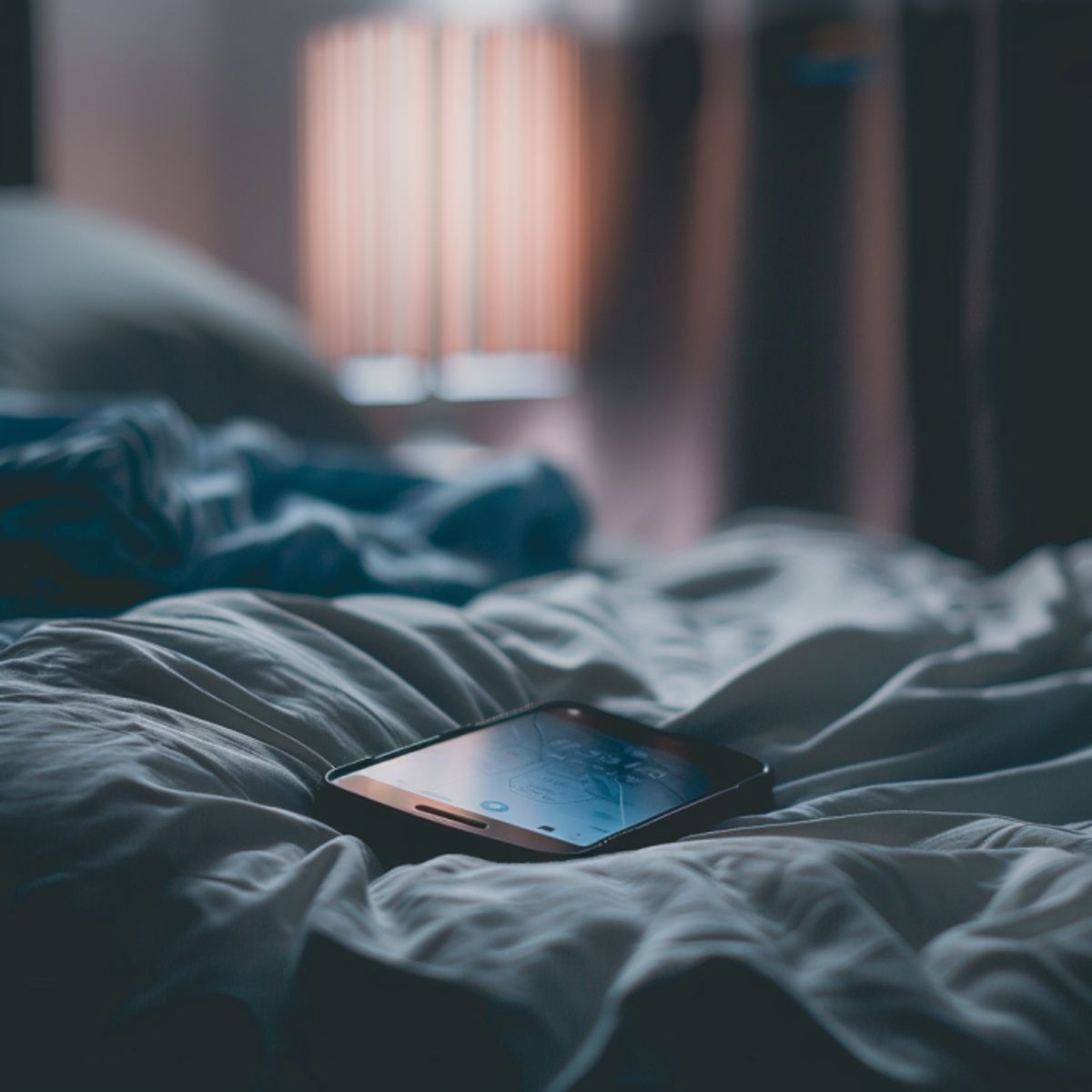 Femme choquée lisant un message sur un téléphone