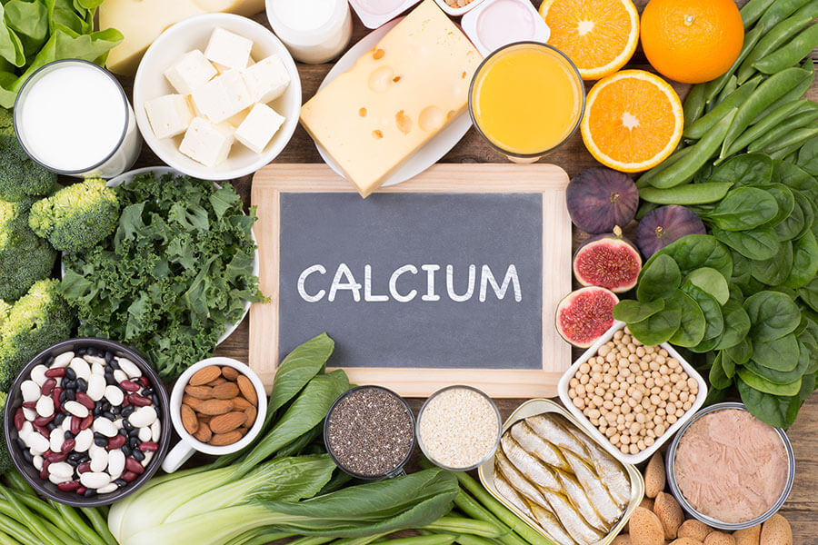 Assortiment d'aliments riches en calcium