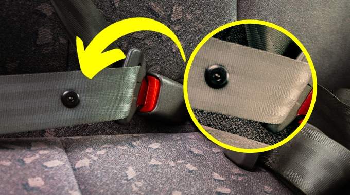 Bouton sur la ceinture de sécurité