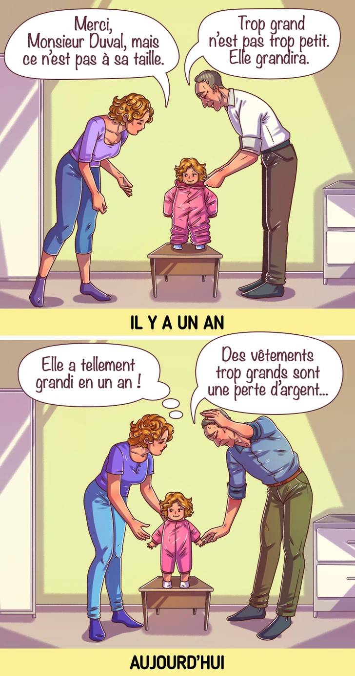 Vêtements de bébé trop grands