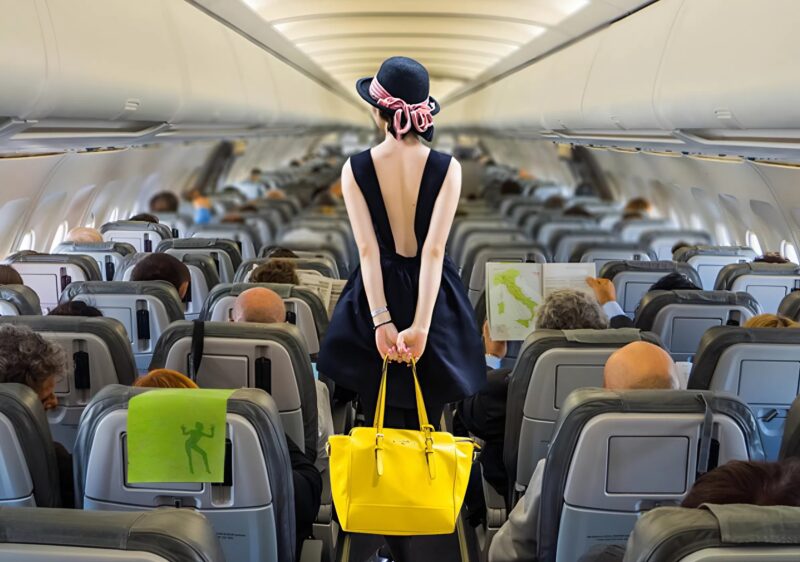 Passagère en avion