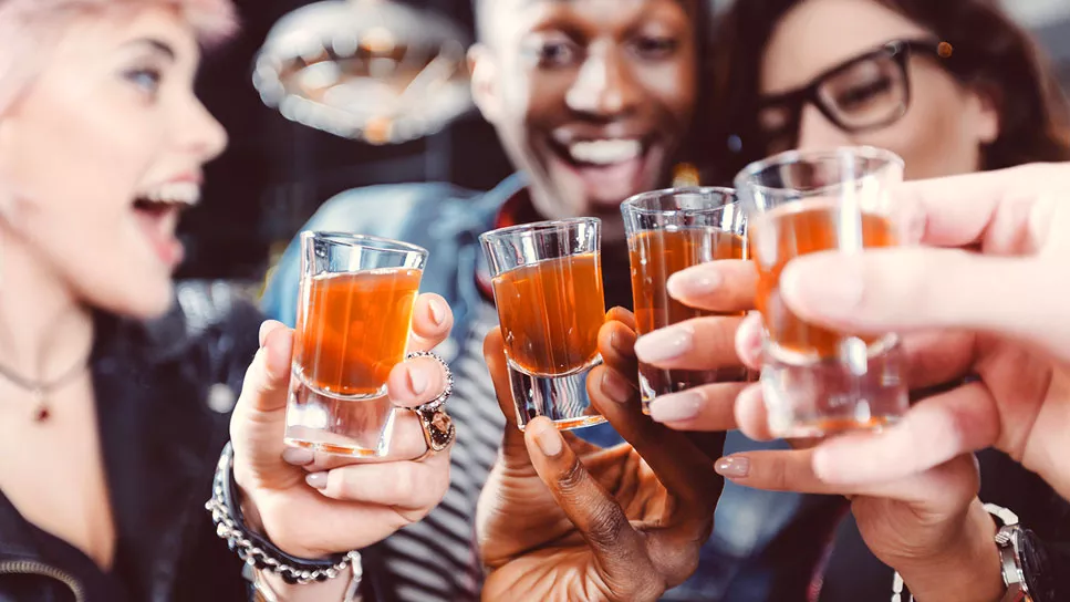 Différents types de boissons alcoolisées