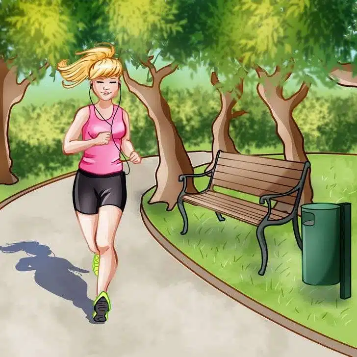 Illusion d'optique avec une joggeuse