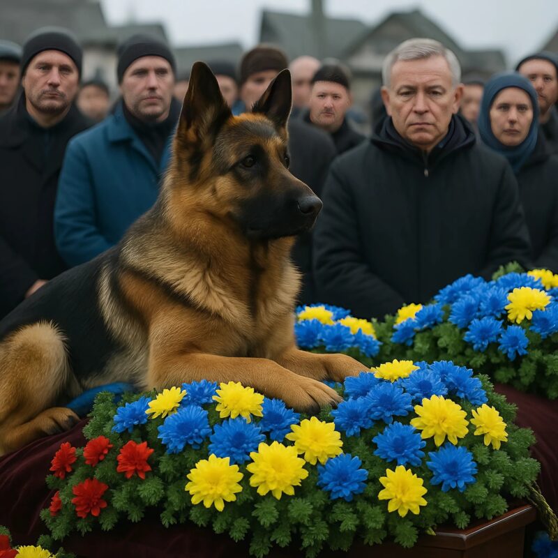 Chien de berger alertant les personnes présentes