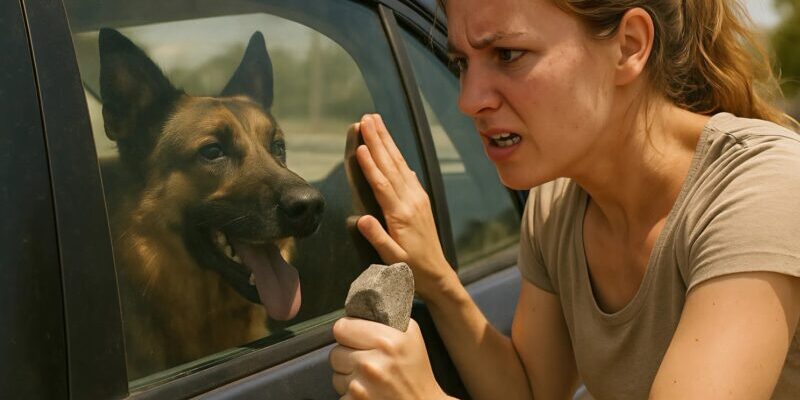 Chien haletant dans une voiture surchauffée