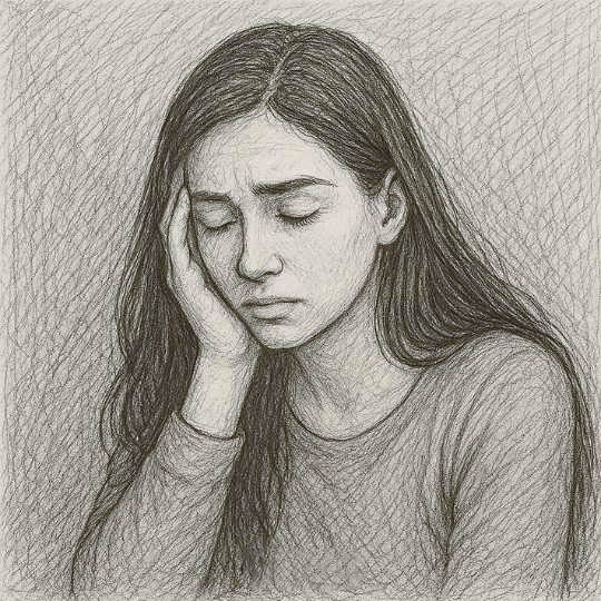Jeune femme assise seule, l'air pensif