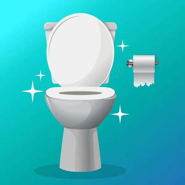 Illustration vectorielle d'une cuvette de toilette blanche en céramique propre