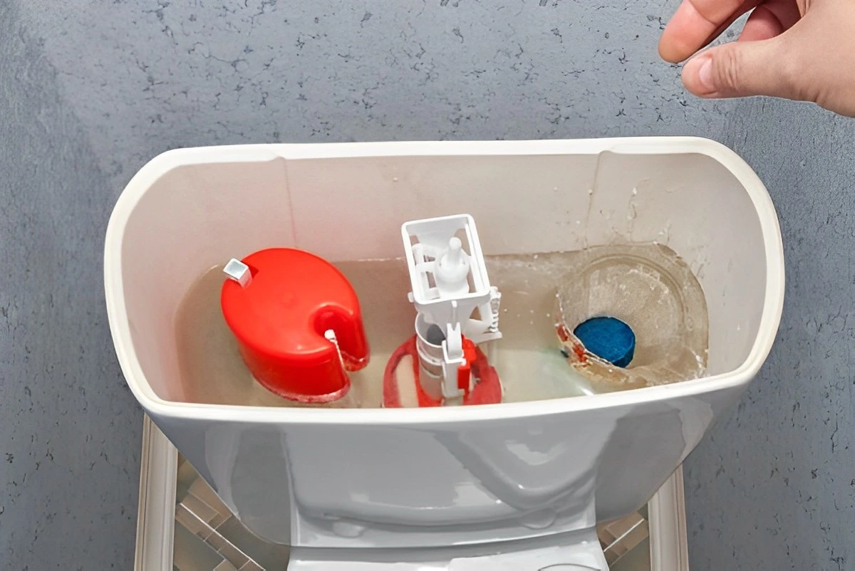 Détail des composants internes du réservoir WC