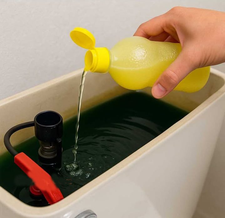 Jus de citron pressé dans un réservoir de toilettes