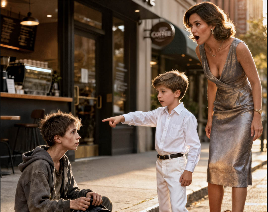 Scène de rue pluvieuse