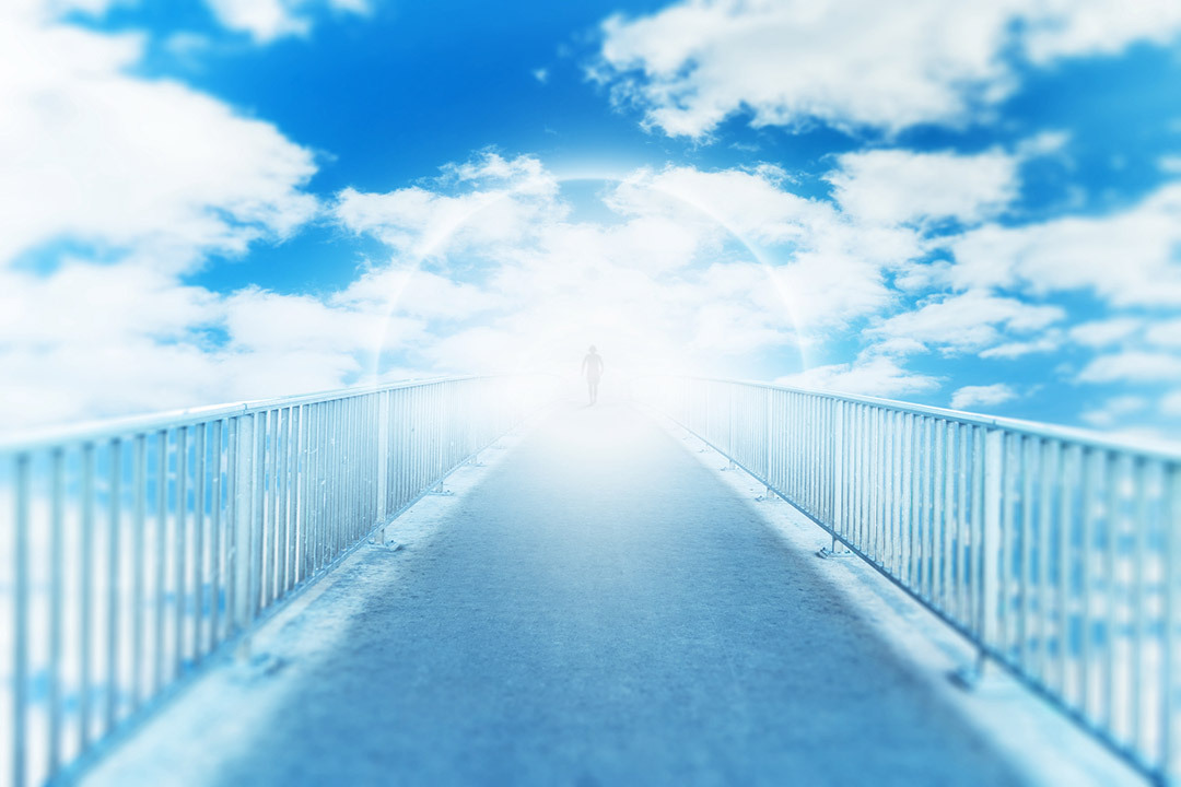 Illustration conceptuelle d'une expérience de mort imminente, entre lumière et introspection